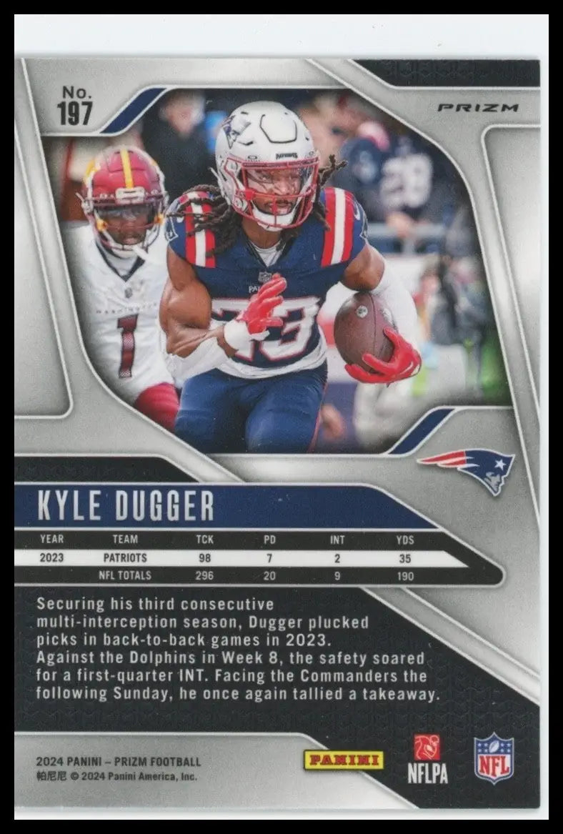2024 Panini Prizm Silver Kyle Dugger #197 New England Patriots Football Card NFL - Football Card Single