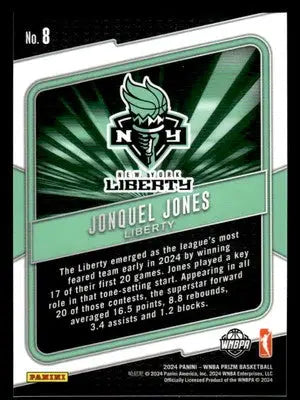 2024 Panini Prizm WNBA #8 Jonquel Jones Fearless - Basketball Card Single