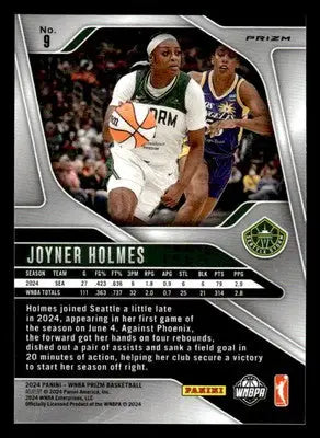 2024 Panini Prizm WNBA #9 Joyner Holmes Green Prizms - Basketball Card Single