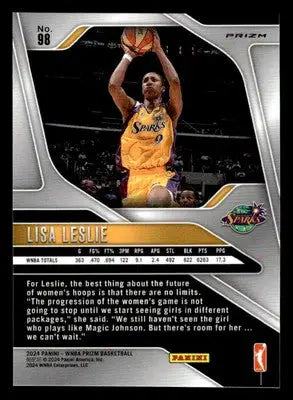 2024 Panini Prizm WNBA #98 Lisa Leslie Blue Velocity Prizms - Basketball Card Single