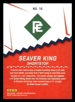 2024 Panini Prospect Edition #16 Seaver King Ping! - Baseball Card Single