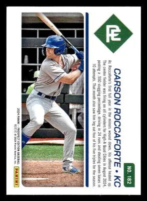 2024 Panini Prospect Edition #182 Carson Roccaforte Bronze #/199 - Baseball Card Single
