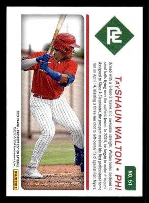 2024 Panini Prospect Edition #51 TayShaun Walton - Baseball Card Single