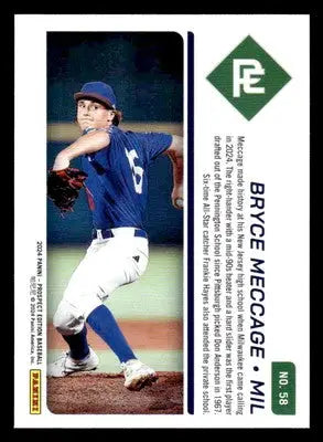 2024 Panini Prospect Edition #58 Bryce Meccage - Baseball Card Single