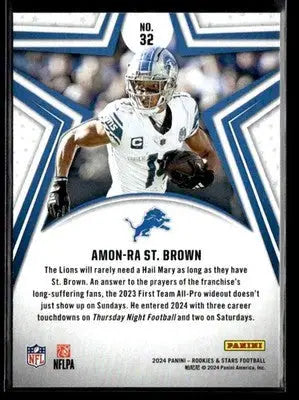 2024 Panini Rookies & Stars Amon-Ra St. Brown #32 Detroit Lions - Football Card Single