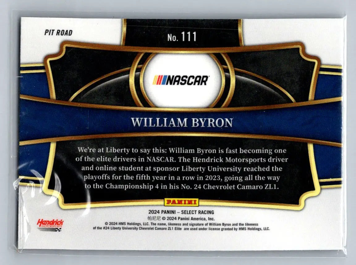 2024 Panini Select #111 William Byron Hendrick Motorsports - Racing Card Single
