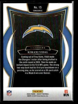 2024 Panini Select #15 Kimani Vidal - Football Card Single