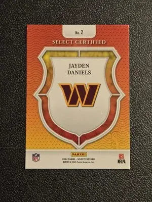 2024 Panini Select #2 Jayden Daniels Select Certified Rookies - Football Card Single