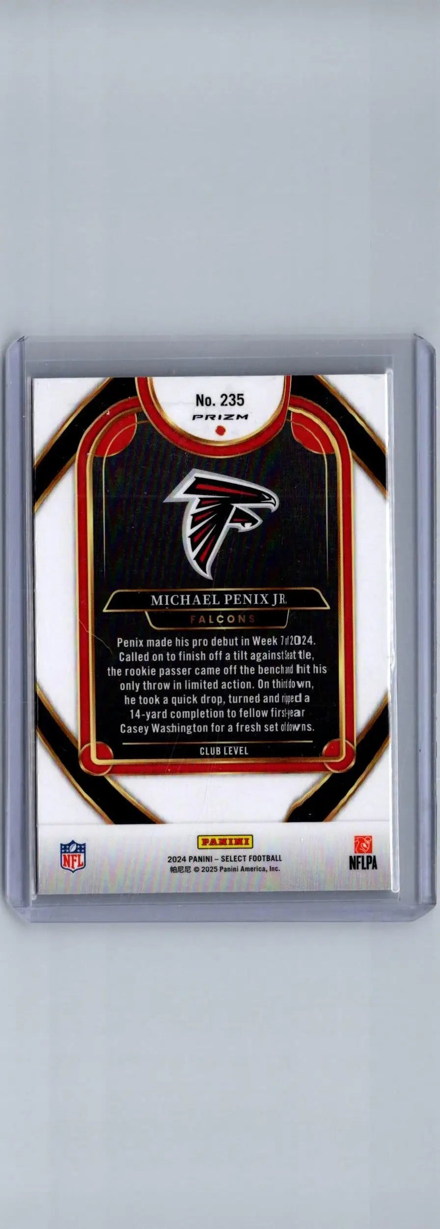 2024 Panini Select #235 Michael Penix Jr. Red & Yellow Prizm Shock - Football Card Single