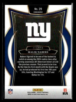 2024 Panini Select #29 Malik Nabers - Football Card Single