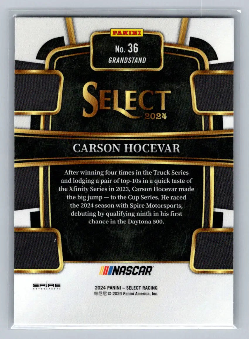 2024 Panini Select #36 Carson Hocevar Spire Motorsports - Racing Card Single