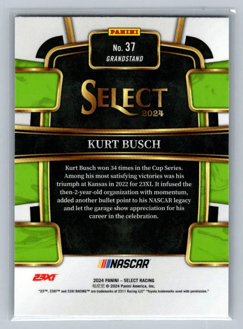 2024 Panini Select #37 Kurt Busch 23XI Racing - Racing Card Single