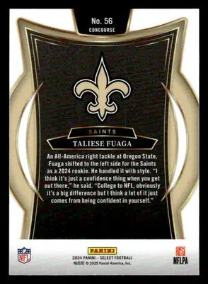 2024 Panini Select #56 Taliese Fuaga New Orleans Saints - Football Card Single