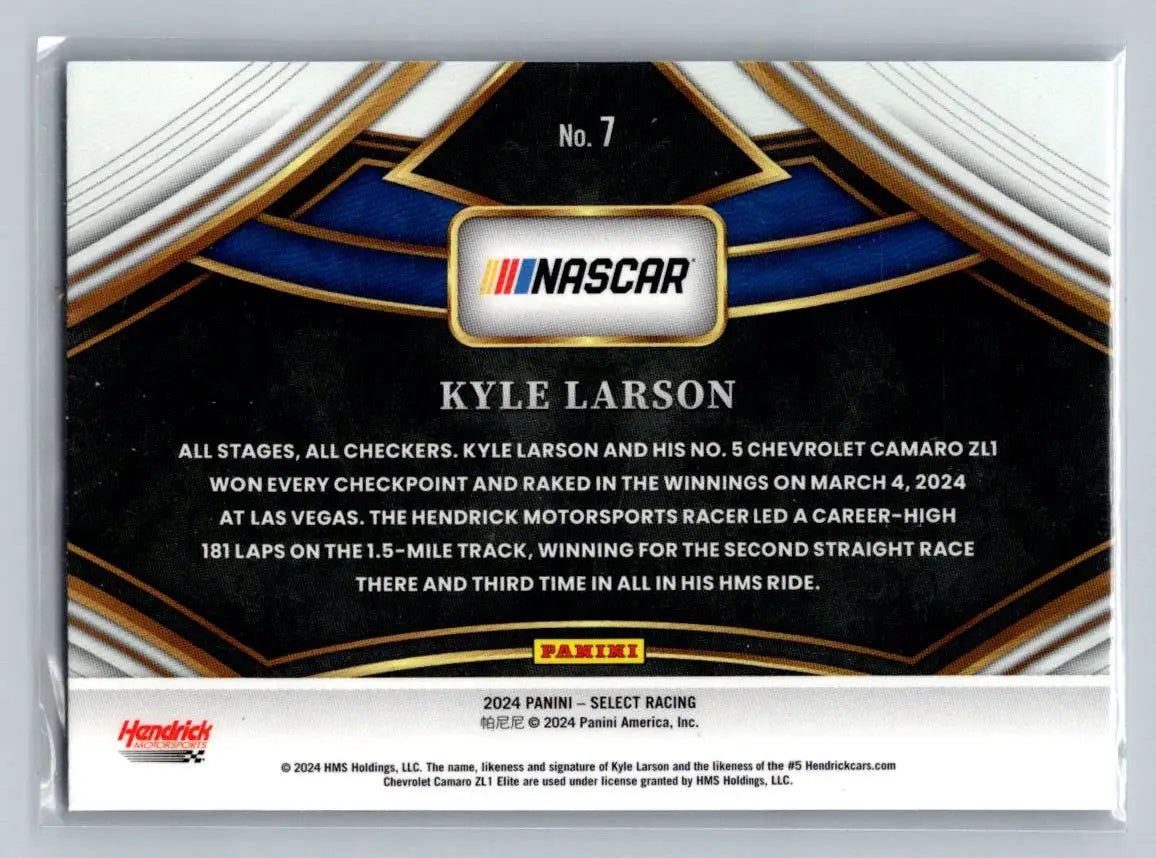 2024 Panini Select #7 Kyle Larson Sights Of Victory Hendrick Motorsports - Racing Card Single