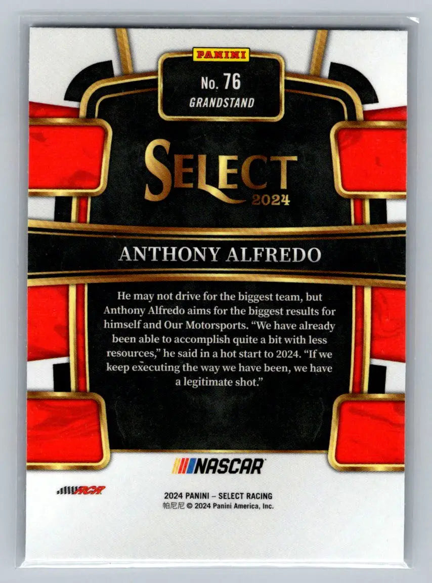 2024 Panini Select #76 Anthony Alfredo B.J. McLeod Motorsports - Racing Card Single
