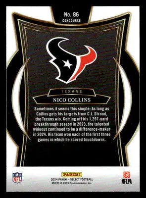 2024 Panini Select #86 Nico Collins - Football Card Single