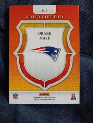 2024 Panini Select - Drake Maye #3 Select Certified (RC). Patriots. NRMT+ - Football Card Single