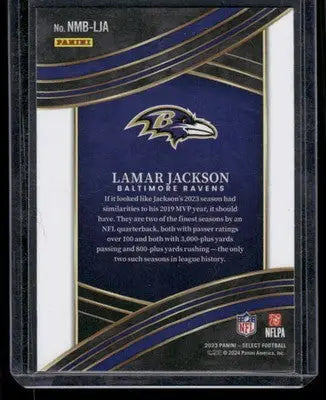 2024 Panini Select Football Lamar Jackson #NMB-LJA Football - Football Card Single