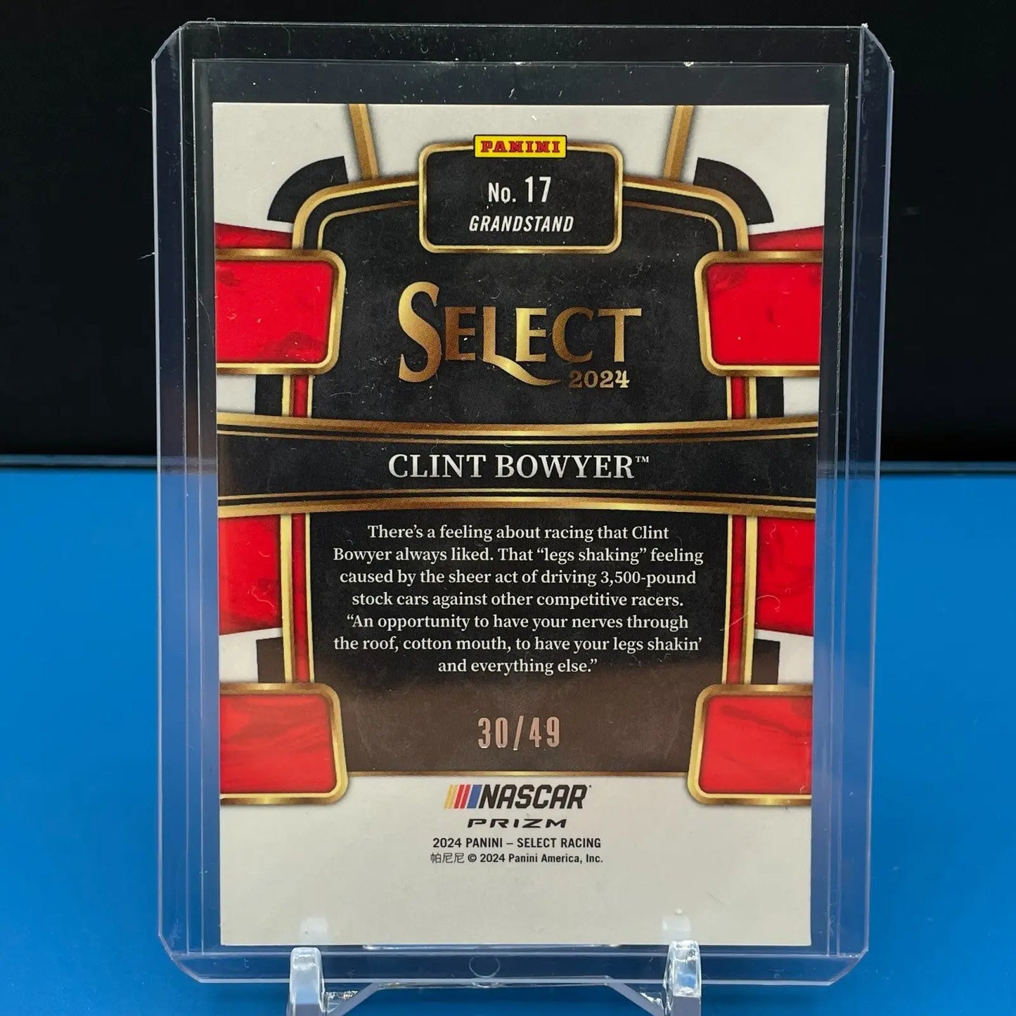 2024 Panini Select NASCAR Racing #17 Clint Bowyer Black & Blue Prizm /49 - Racing Card Single