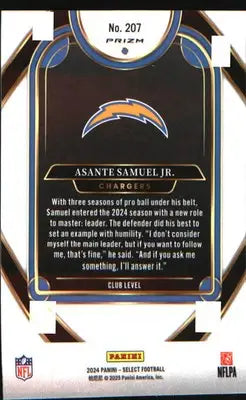 2024 Panini Select Silver Prizm #207 Asante Samuel Jr. - Football Card Single