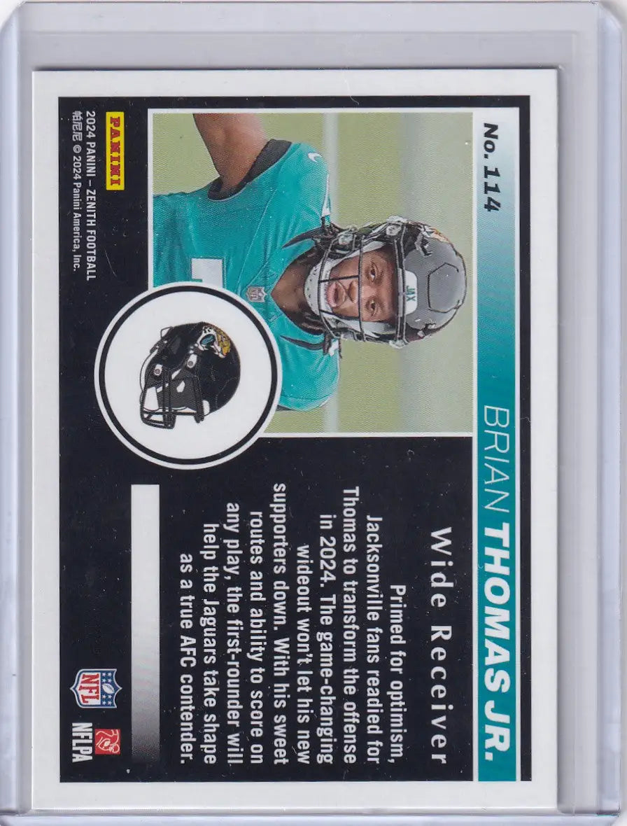 2024 Panini Zenith #114 Brian Thomas Jr. - Jacksonville Jaguars - Football Card Single