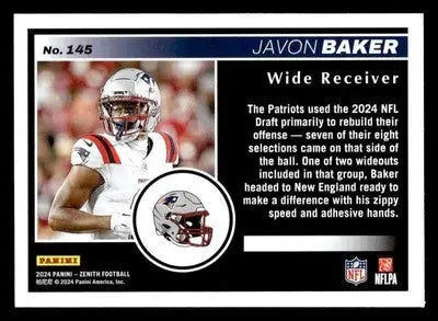 2024 Panini Zenith #145 Javon Baker - Football Card Single