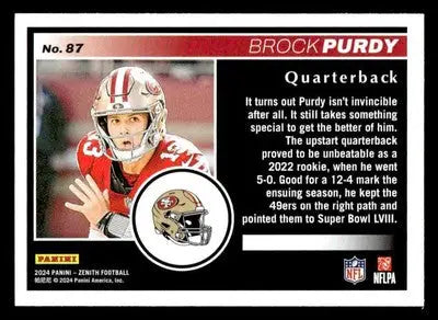 2024 Panini Zenith #87 Brock Purdy Retail - Football Card Single