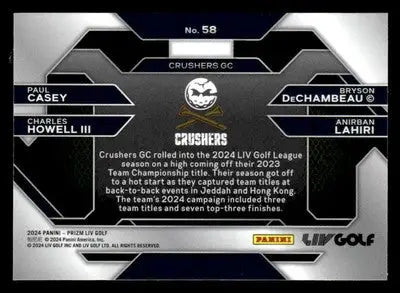 2024 Prizm LIV #58 Charles Howell/Anirban Lahiri/Paul Casey/Bryson DeChambeau - Golf Card Single