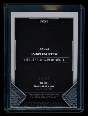 2024 Pulse Baseball Evan Carter #39 25/85 Baseball - Baseball Card Single