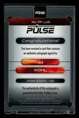 2024 Pulse Football JJ Kohl #PF-JJK Football - Football Card Single