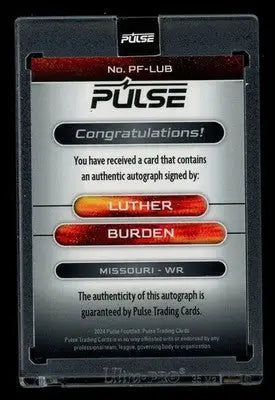 2024 Pulse Football Luther Burden #PF-LUB Football - Sports Memorabilia