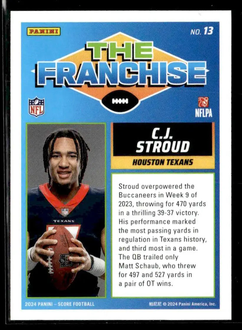2024 Score #13 C.J. Stroud The Franchise - Football Card Single