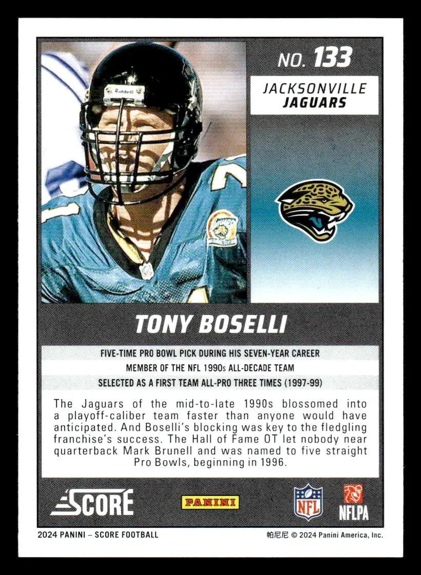 2024 Score #133 Tony Boselli - Football Card Single