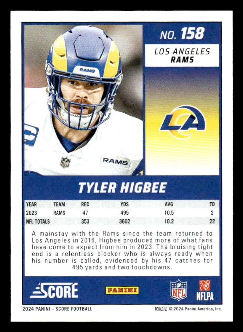 2024 Score #158 Tyler Higbee Los Angeles Rams - Football Card Single