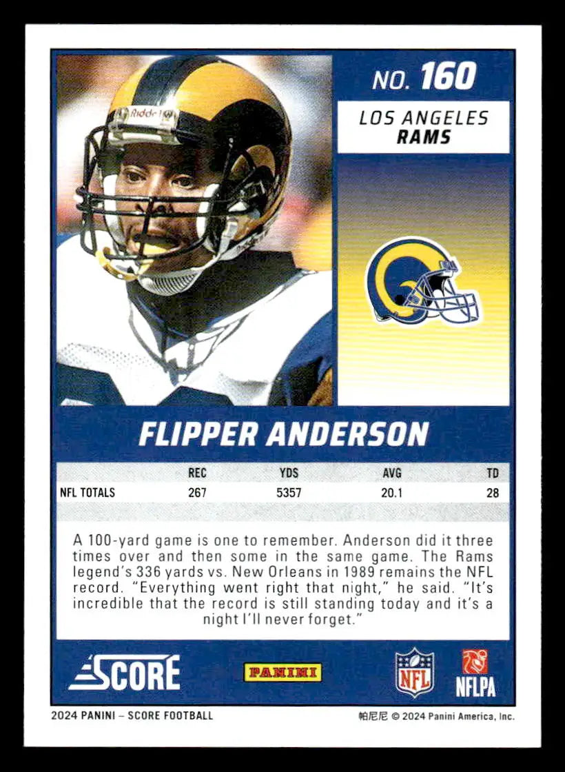 2024 Score #160 Flipper Anderson - Football Card Single
