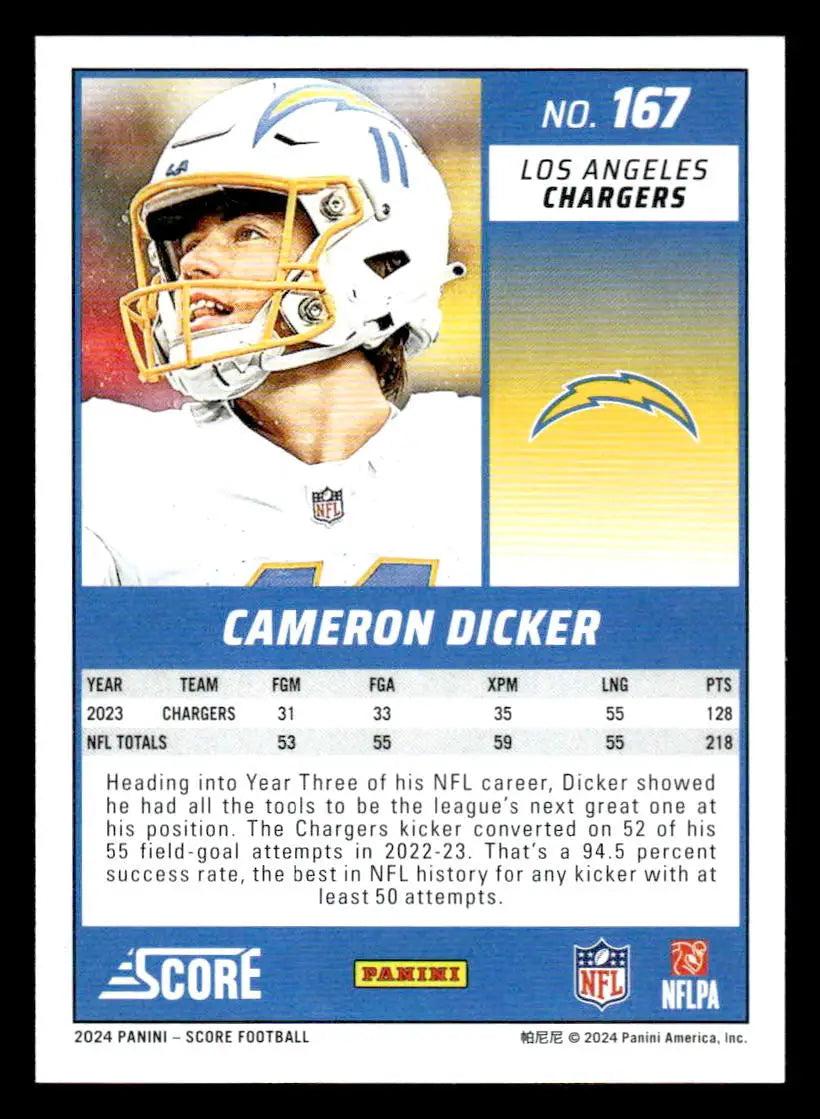 2024 Score #167 Cameron Dicker - Football Card Single