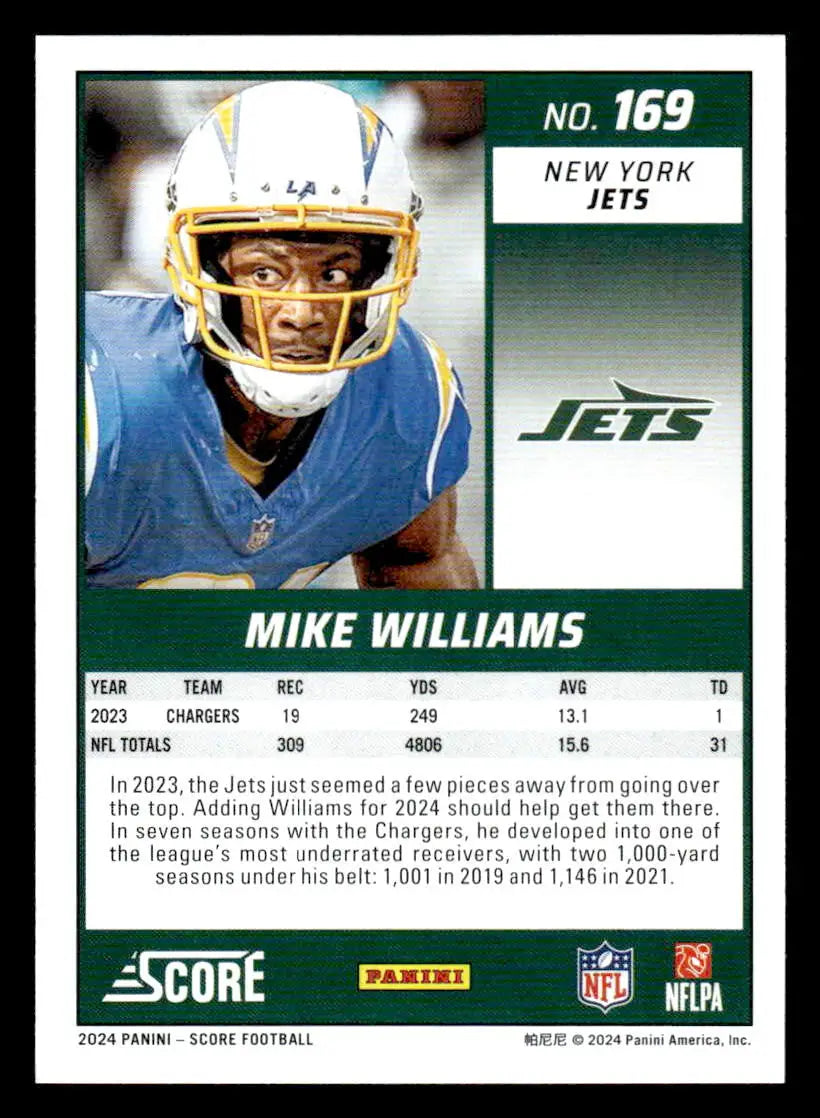 2024 Score #169 Mike Williams - Football Card Single