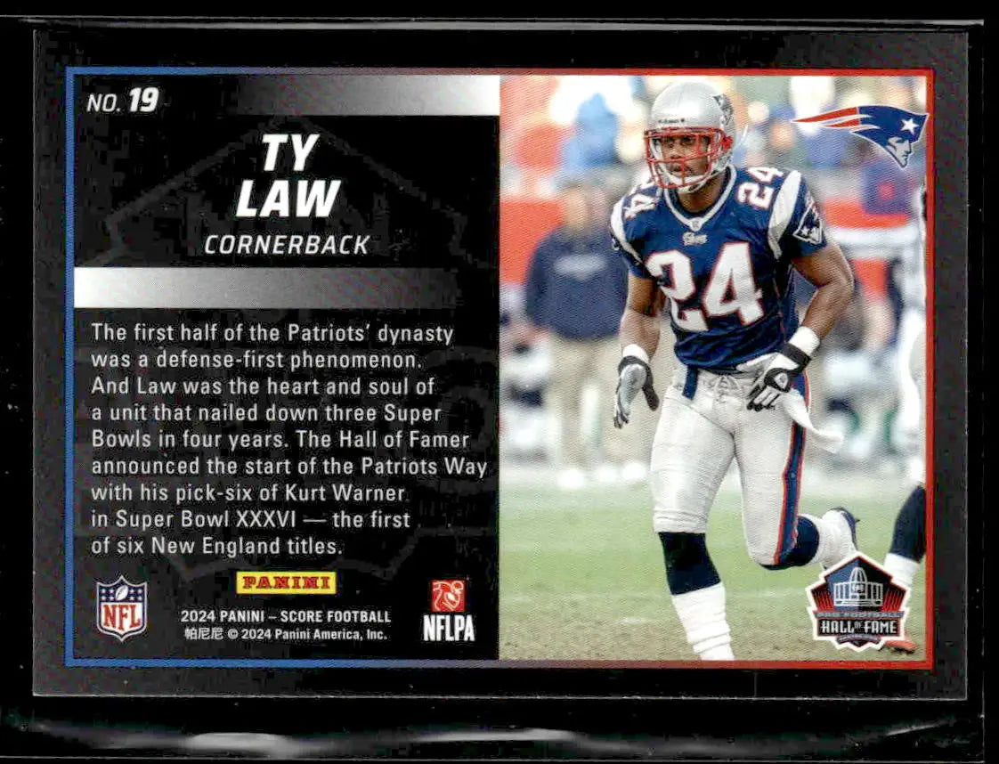 2024 Score #19 Ty Law Men of Canton - Football Card Single