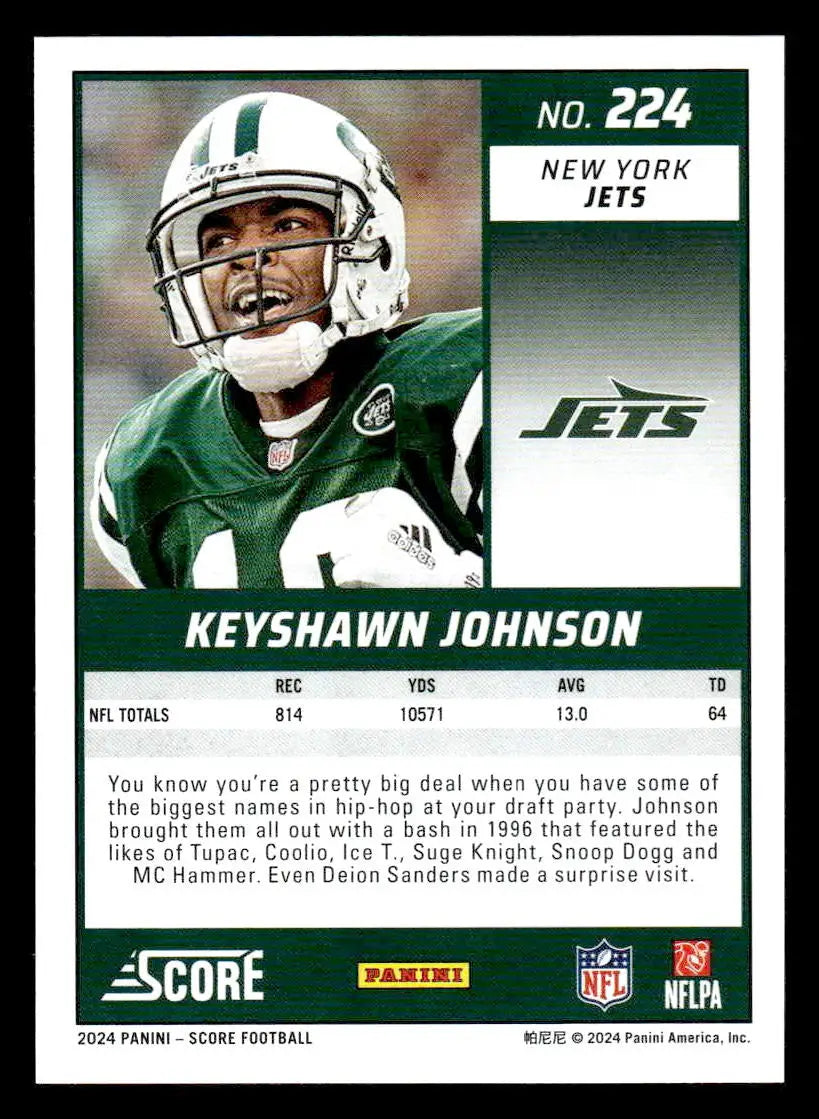 2024 Score #224 Keyshawn Johnson - Football Card Single