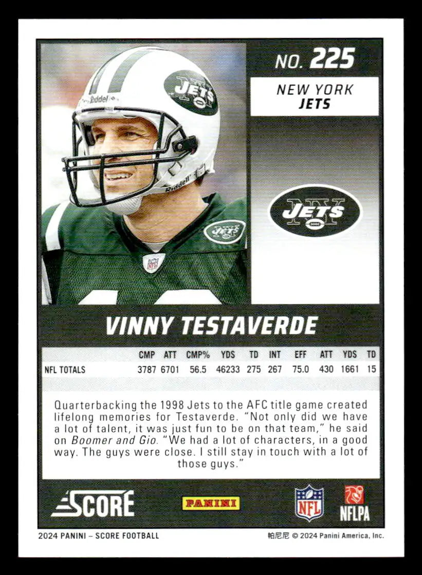 2024 Score #225 Vinny Testaverde - Football Card Single