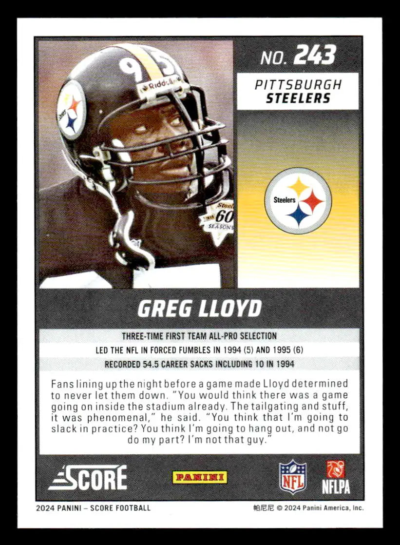 2024 Score #243 Greg Lloyd - Football Card Single