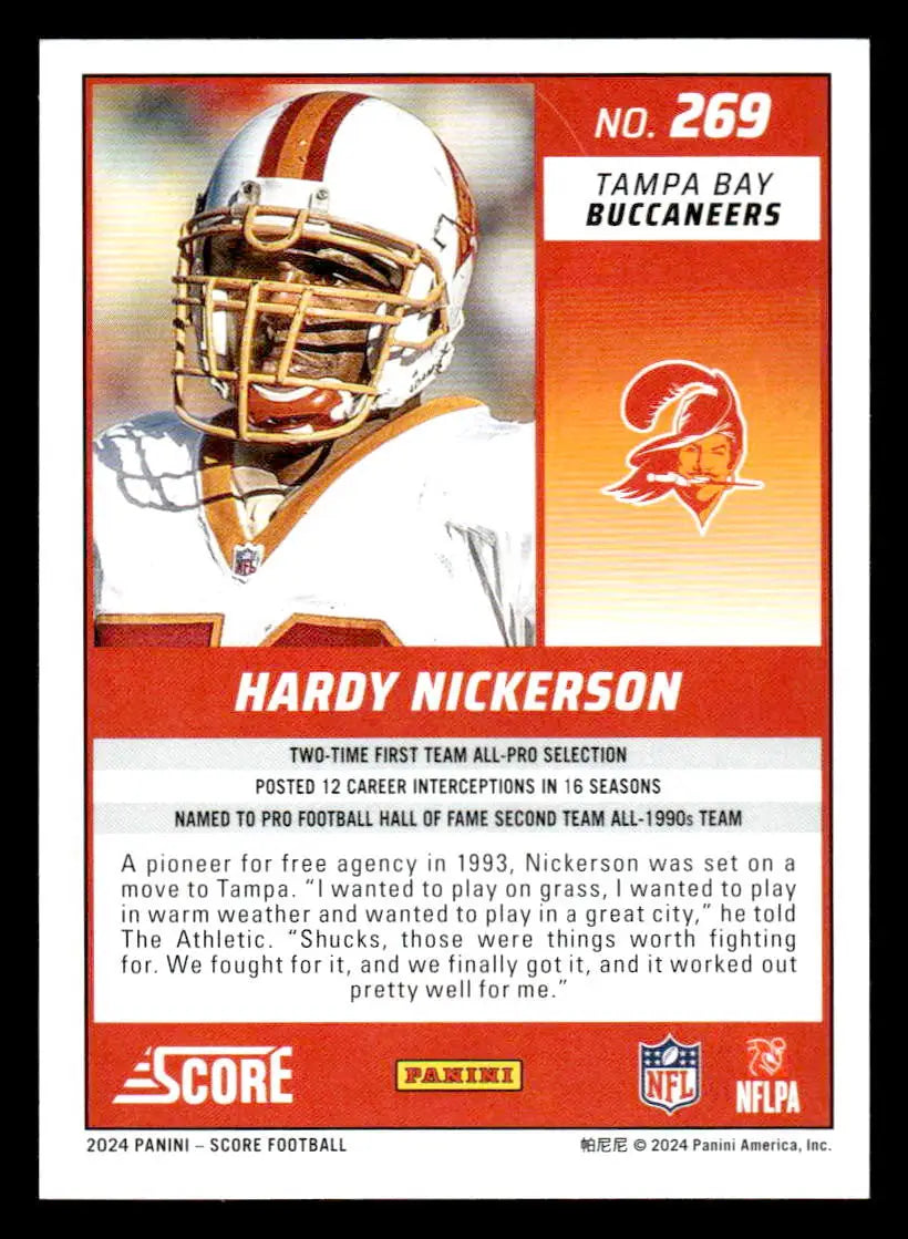 2024 Score #269 Hardy Nickerson - Football Card Single