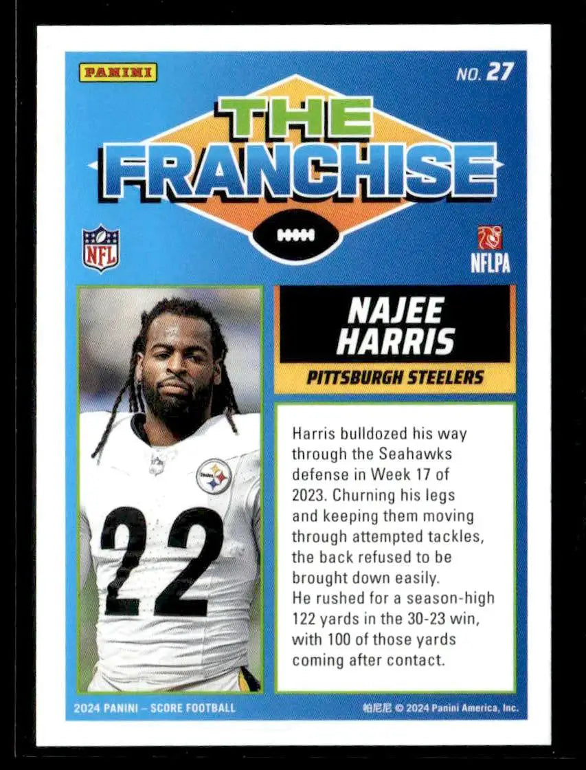 2024 Score #27 Najee Harris The Franchise - Football Card Single