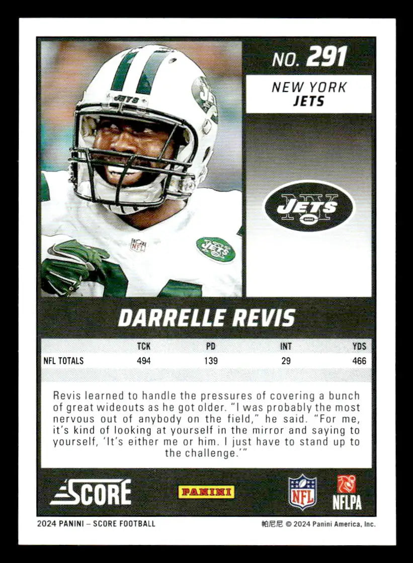 2024 Score #291 Darrelle Revis - Football Card Single