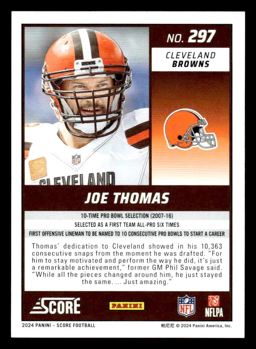 2024 Score #297 Joe Thomas - Football Card Single