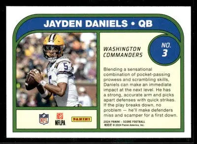 2024 Score #3 Jayden Daniels Protential - Football Card Single