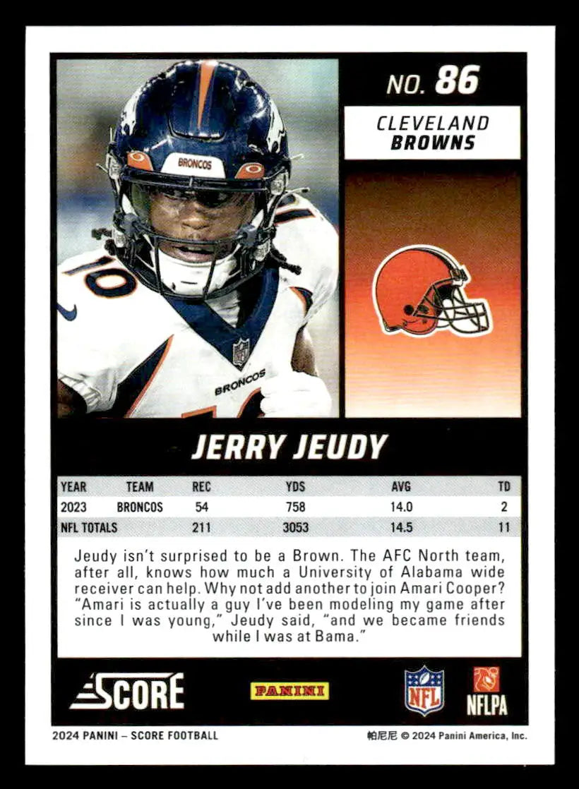 2024 Score #86 Jerry Jeudy - Football Card Single