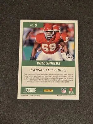 2024 Score #9 Will Shields First Ballot - Football Card Single