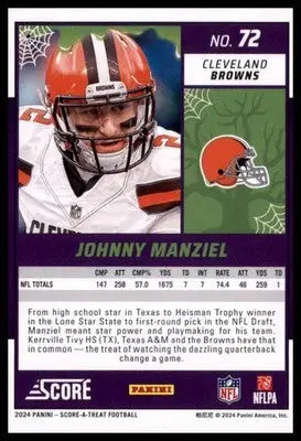 2024 Score-A-Treat Base Johnny Manziel Cleveland Browns 72 - Football Card Single