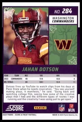 2024 Score-A-Treat - Green Bats Base Jahan Dotson Washington Commanders 284 - Football Card Single